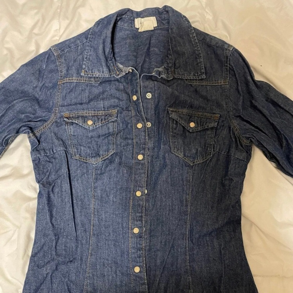Denim button down